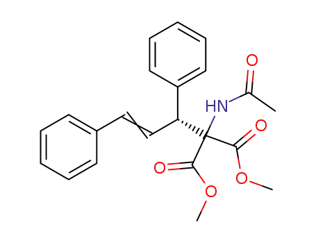 Molecular Structure of 131003-40-2 (Propanedioic acid, (acetylamino)[(1R)-1,3-diphenyl-2-propenyl]-,
dimethyl ester)