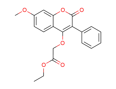 Molecular Structure of 88484-65-5 (Acetic acid, [(7-methoxy-2-oxo-3-phenyl-2H-1-benzopyran-4-yl)oxy]-,
ethyl ester)