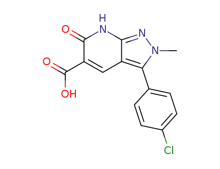 3-<p-Chlor-phenyl>-6,7-dihydro-5-carboxy-2-methyl-6-oxo-2H-pyrazolo<3,4-b>pyridin