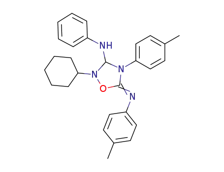 Molecular Structure of 80820-88-8 (2-Cyclohexyl-3-phenylamino-4-(4-tolyl)-5-(4-tolyl)imino-1,2,4-oxadiazolidin)