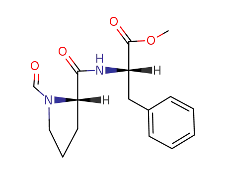 Molecular Structure of 129398-84-1 ((S)-methyl 2-((S)-1-formylpyrrolidine-2-carbonylamino)-3-phenylpropanoate)