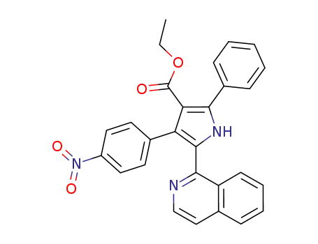 Molecular Structure of 53778-27-1 (1H-Pyrrole-3-carboxylic acid,
5-(1-isoquinolinyl)-4-(4-nitrophenyl)-2-phenyl-, ethyl ester)