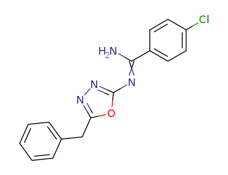 Molecular Structure of 132380-92-8 (N-(5-benzyl-1,3,4-oxadiazol-2-yl) 4-chlorobenzamidine)