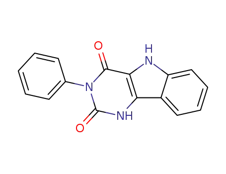 Molecular Structure of 104053-81-8 (1H-Pyrimido[5,4-b]indole-2,4(3H,5H)-dione, 3-phenyl-)