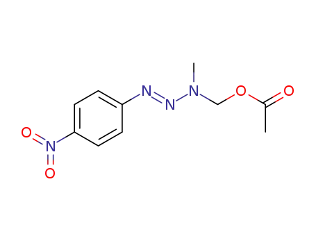 Molecular Structure of 90476-10-1 ([(2E)-1-methyl-3-(4-nitrophenyl)triaz-2-en-1-yl]methyl acetate)