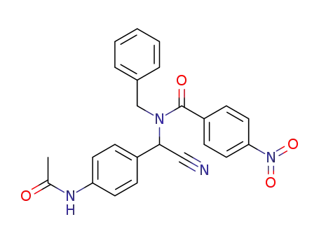 Molecular Structure of 88875-50-7 (Benzamide,
N-[[4-(acetylamino)phenyl]cyanomethyl]-4-nitro-N-(phenylmethyl)-)