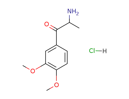 Molecular Structure of 90253-98-8 (2-Amino-3',4'-dimethoxypropiophenone, Hydrochloride)