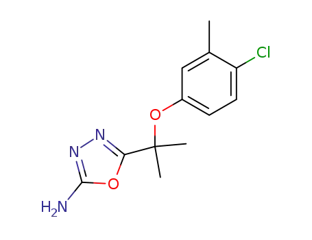 Molecular Structure of 78613-27-1 (5-[1-(4-chloro-3-methylphenoxy)-1-methylethyl]-1,3,4-oxadiazol-2-amine)