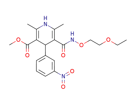 Molecular Structure of 133147-10-1 (methyl 5-[(2-ethoxyethoxy)carbamoyl]-2,6-dimethyl-4-(3-nitrophenyl)-1,4-dihydropyridine-3-carboxylate)