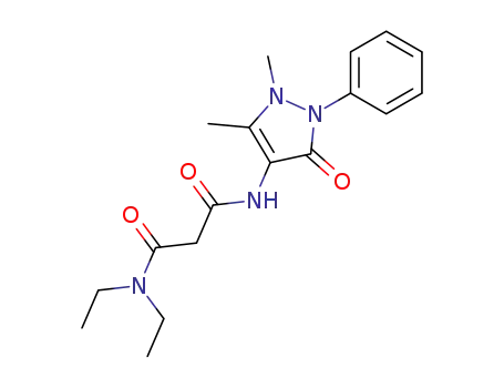 Molecular Structure of 105398-09-2 (N-(1,5-Dimethyl-3-oxo-2-phenyl-2,3-dihydro-1H-pyrazol-4-yl)-N',N'-diethyl-malonamide)