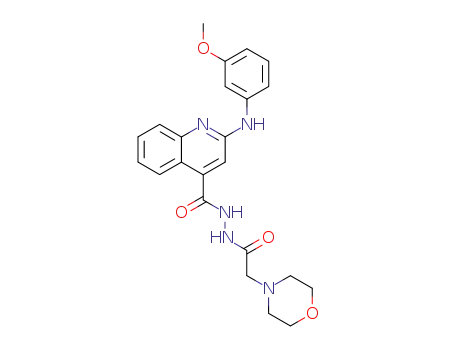 Molecular Structure of 134721-84-9 (4-Quinolinecarboxylicacid, 2-[(3-methoxyphenyl)amino]-, 2-[2-(4-morpholinyl)acetyl]hydrazide)