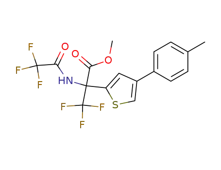 Molecular Structure of 126953-98-8 (2-(α-Carbomethoxy-α-trifluoroacetamidotrifluoroethyl)-3-p-tolylthiophene)