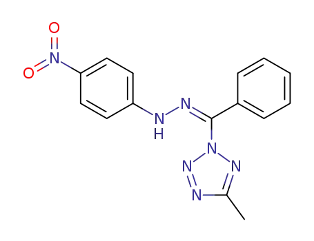 Molecular Structure of 117594-41-9 (N-[1-(5-Methyl-tetrazol-2-yl)-1-phenyl-meth-(Z)-ylidene]-N'-(4-nitro-phenyl)-hydrazine)