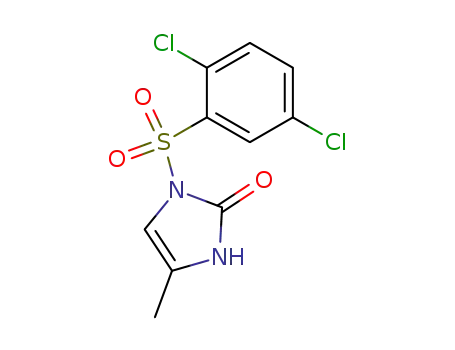 Molecular Structure of 83736-01-0 (1-(2,5-Dichloro-benzenesulfonyl)-4-methyl-1,3-dihydro-imidazol-2-one)