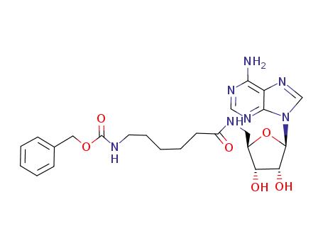 (5-{[(2R,3S,4R,5R)-5-(6-Amino-purin-9-yl)-3,4-dihydroxy-tetrahydro-furan-2-ylmethyl]-carbamoyl}-pentyl)-carbamic acid benzyl ester