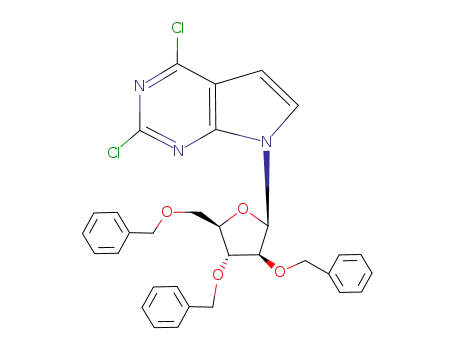 2,4-Dichlor-7-(2,3,5-tri-O-benzyl-β-D-arabinofuranosyl)-7H-pyrrolo<2,3-d>pyrimidin