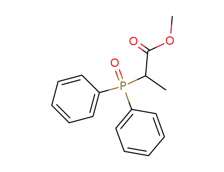Molecular Structure of 86581-80-8 (Propanoic acid, 2-(diphenylphosphinyl)-, methyl ester)