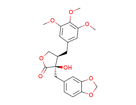 (3R,4R)-3-Benzo[1,3]dioxol-5-ylmethyl-3-hydroxy-4-(3,4,5-trimethoxy-benzyl)-dihydro-furan-2-one