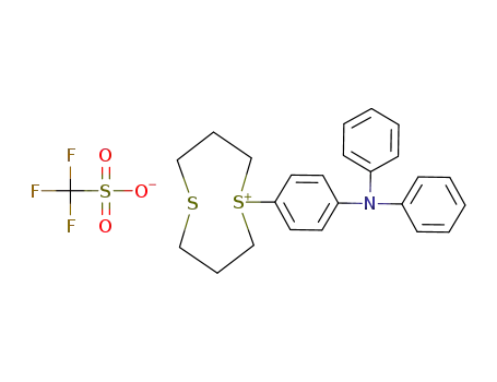 Molecular Structure of 117007-58-6 (4-(N,N-diphenylamino)phenyl-1-thionia-5-thiacyclooctane trifluoromethanesulfonate)