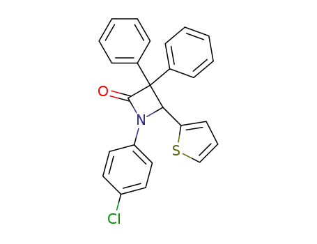 2-Azetidinone, 1-(4-chlorophenyl)-3,3-diphenyl-4-(2-thienyl)-