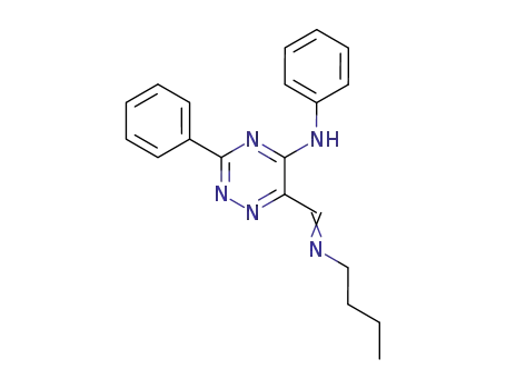 Molecular Structure of 132818-22-5 ({6-[(E)-Butyliminomethyl]-3-phenyl-[1,2,4]triazin-5-yl}-phenyl-amine)