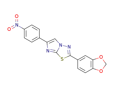 Molecular Structure of 91918-62-6 (2-(1,3-benzodioxol-5-yl)-6-(4-nitrophenyl)imidazo[2,1-b][1,3,4]thiadiazole)