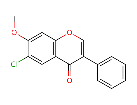 Molecular Structure of 75989-82-1 (4H-1-Benzopyran-4-one, 6-chloro-7-methoxy-3-phenyl-)
