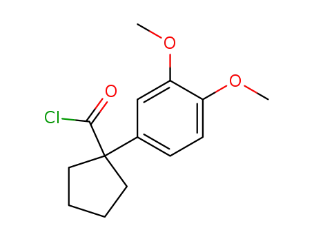 Molecular Structure of 43129-43-7 (Cyclopentanecarbonyl chloride, 1-(3,4-dimethoxyphenyl)-)