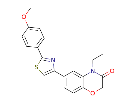 Molecular Structure of 114566-55-1 (4-ethyl-6-[2-(4-methoxyphenyl)-1,3-thiazol-4-yl]-2H-1,4-benzoxazin-3(4H)-one)