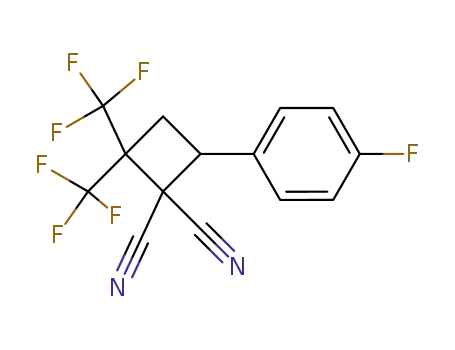Molecular Structure of 132607-66-0 (4-(4-Fluoro-phenyl)-2,2-bis-trifluoromethyl-cyclobutane-1,1-dicarbonitrile)