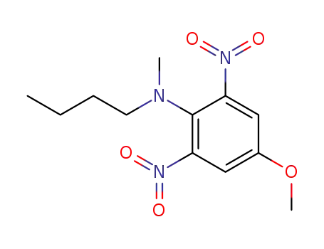 Molecular Structure of 64172-26-5 (Benzenamine, N-butyl-4-methoxy-N-methyl-2,6-dinitro-)