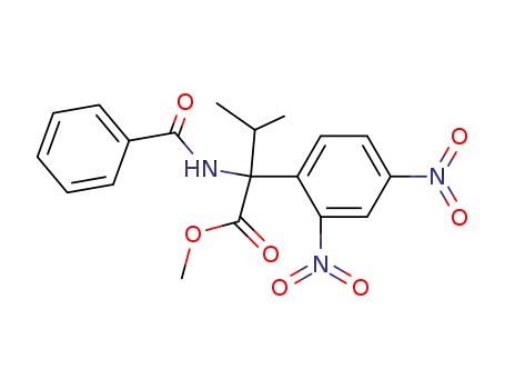 Molecular Structure of 110315-23-6 (Valine, N-benzoyl-2-(2,4-dinitrophenyl)-, methyl ester)