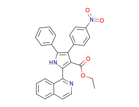 Molecular Structure of 76583-41-0 (1H-Pyrrole-3-carboxylic acid,
2-(1-isoquinolinyl)-4-(4-nitrophenyl)-5-phenyl-, ethyl ester)