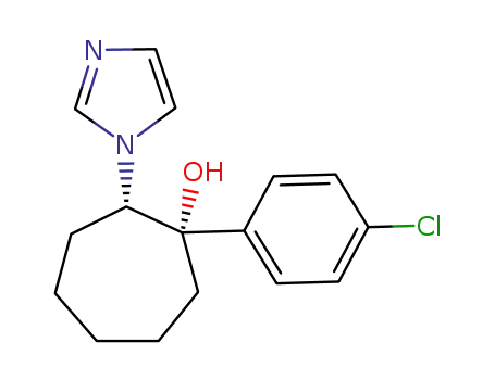 Molecular Structure of 100199-30-2 ((1S,2S)-1-(4-Chloro-phenyl)-2-imidazol-1-yl-cycloheptanol)