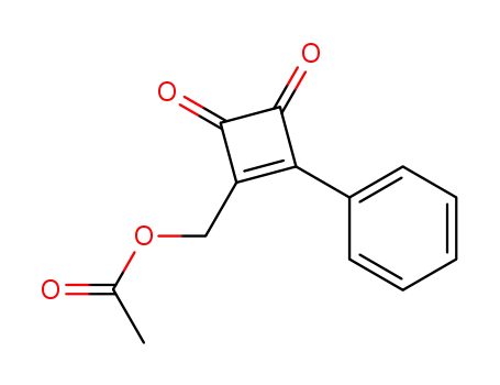 Molecular Structure of 81758-54-5 ((3,4-dioxo-2-phenylcyclobut-1-en-1-yl)methyl acetate)