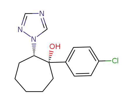 Molecular Structure of 129586-32-9 (4-chlorophenyl-2-(1H-1,2,4-triazol-yl)cycloheptanol)