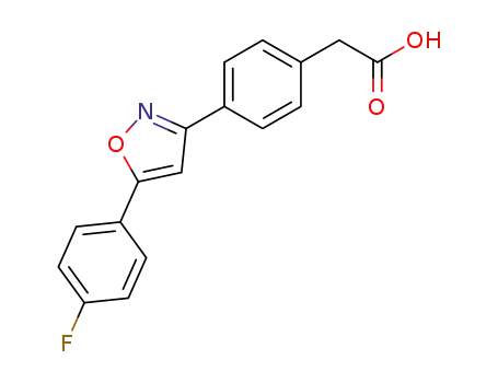 Molecular Structure of 78868-41-4 ({4-[5-(4-fluorophenyl)isoxazol-3-yl]phenyl}acetic acid)