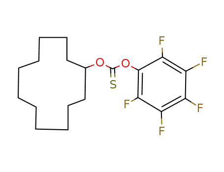 Molecular Structure of 144752-19-2 (O-cyclododecyl-O'-(2,3,4,5,6-pentafluorophenyl) thionocarbonate)