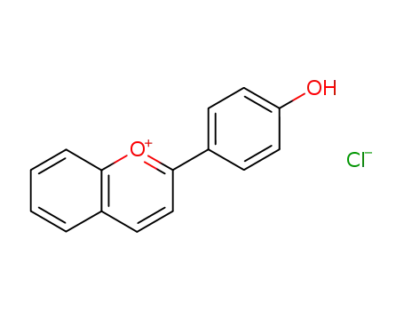 Molecular Structure of 4134-79-6 (1-Benzopyrylium, 2-(4-hydroxyphenyl)-, chloride)