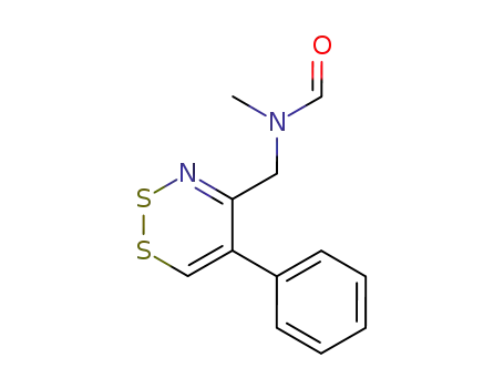 Molecular Structure of 111988-24-0 (Formamide, N-methyl-N-[(5-phenyl-1,2,3-dithiazin-4-yl)methyl]-)
