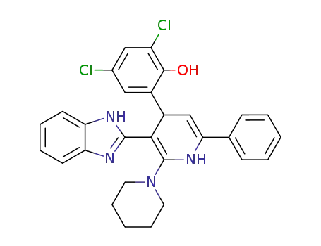 2-[3'-(1H-Benzoimidazol-2-yl)-6'-phenyl-3,4,5,6,1',4'-hexahydro-2H-[1,2']bipyridinyl-4'-yl]-4,6-dichloro-phenol