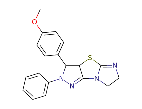 Molecular Structure of 137017-15-3 (3-(4-Methoxy-phenyl)-2-phenyl-3,3a,6,7-tetrahydro-2H-imidazo[2,1-b]pyrazolo[3,4-d]thiazole)