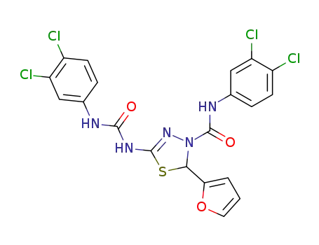 5-[3-(3,4-Dichloro-phenyl)-ureido]-2-furan-2-yl-[1,3,4]thiadiazole-3-carboxylic acid (3,4-dichloro-phenyl)-amide