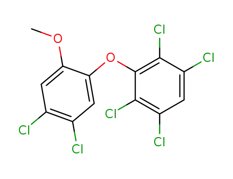 Molecular Structure of 63709-65-9 (Benzene, 1,2,4,5-tetrachloro-3-(4,5-dichloro-2-methoxyphenoxy)-)