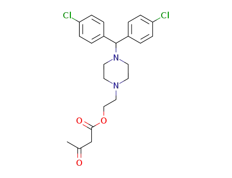 Molecular Structure of 90096-16-5 (Butanoic acid, 3-oxo-,
2-[4-[bis(4-chlorophenyl)methyl]-1-piperazinyl]ethyl ester)