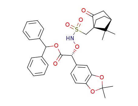 diphenylmethyl (R)-2-(3,4-isopropylidenedioxyphenyl)-2-<<(+)-10-camphorsulfonyl>aminooxy>acetate