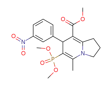8-Indolizinecarboxylic acid,
6-(dimethoxyphosphinyl)-1,2,3,7-tetrahydro-5-methyl-7-(3-nitrophenyl)-,
methyl ester