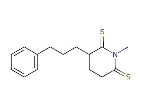 Molecular Structure of 108784-65-2 (1-Methyl-3-(3-phenyl-propyl)-piperidine-2,6-dithione)