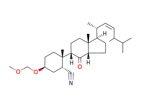 (1R,2S,5S)-5-Methoxymethoxy-2-methyl-2-[(1R,3aS,5S,7aR)-7a-methyl-4-oxo-1-((Z)-(R)-1,4,5-trimethyl-hex-2-enyl)-octahydro-inden-5-yl]-cyclohexanecarbonitrile