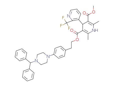 Molecular Structure of 116308-53-3 ([3,4'-Bipyridine]-3',5'-dicarboxylicacid, 1',4'-dihydro-2',6'-dimethyl-2-(trifluoromethyl)-,3'-[2-[4-[4-(diphenylmethyl)-1-piperazinyl]phenyl]ethyl] 5'-methyl ester)